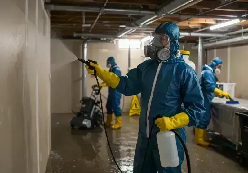 Basement Sanitization and Antimicrobial Treatment process in Akron, OH